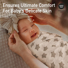 GLLQUEN BABY Star swaddle blanket; versatile cloth for burp cloths and nursing.