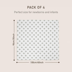 GLLQUEN BABY Star muslin blanket; ultra-soft texture ideal for gentle skin.