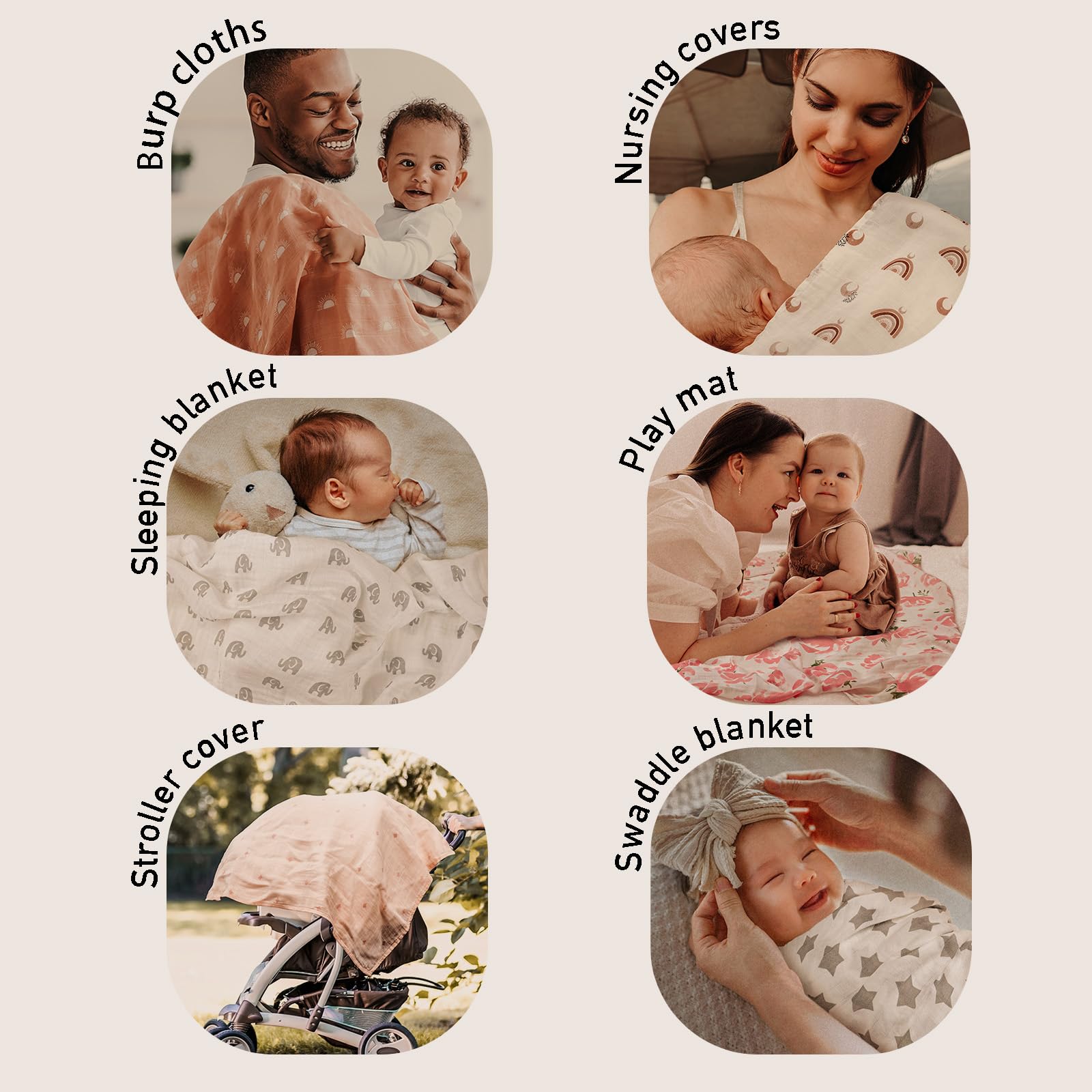GLLQUEN BABY Star swaddle; lightweight and easy to fold for outings.