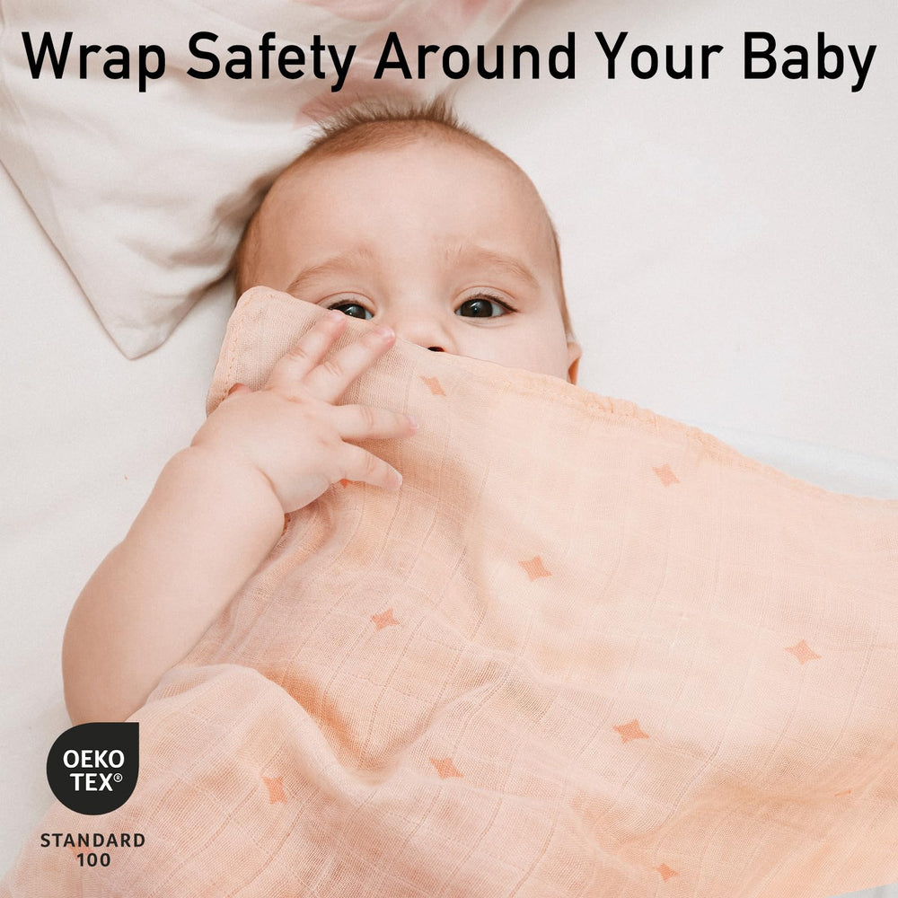 GLLQUEN BABY bamboo-cotton muslin swaddle for breathable, skin-friendly naps