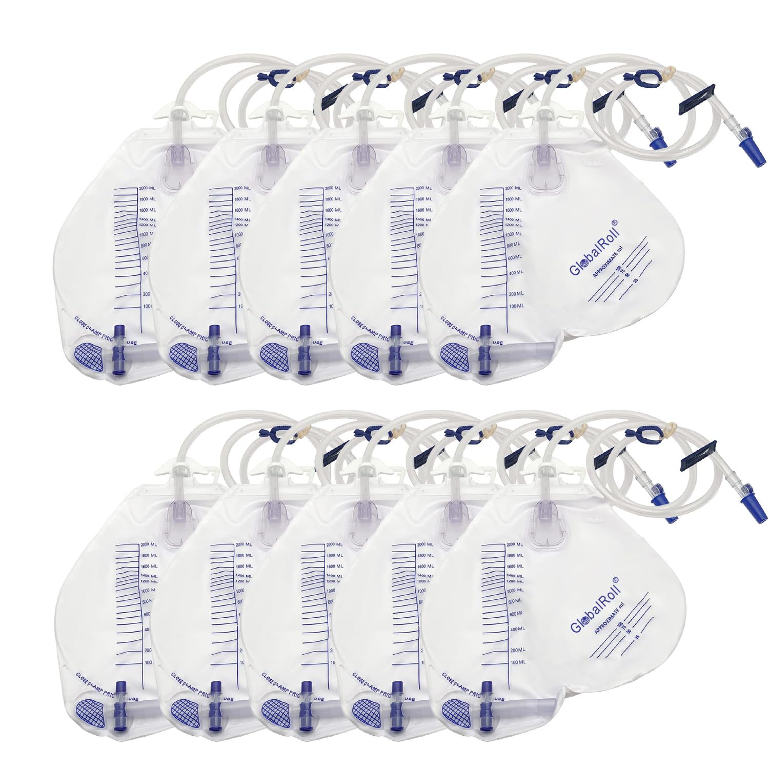 GlobalRoll urinary bag with anti-reflux chamber prevents backflow during drainage.