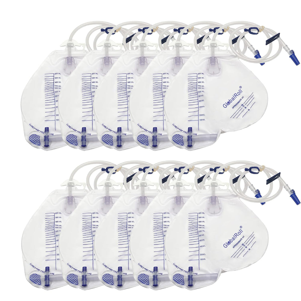 GlobalRoll urinary bag with anti-reflux chamber prevents backflow during drainage.