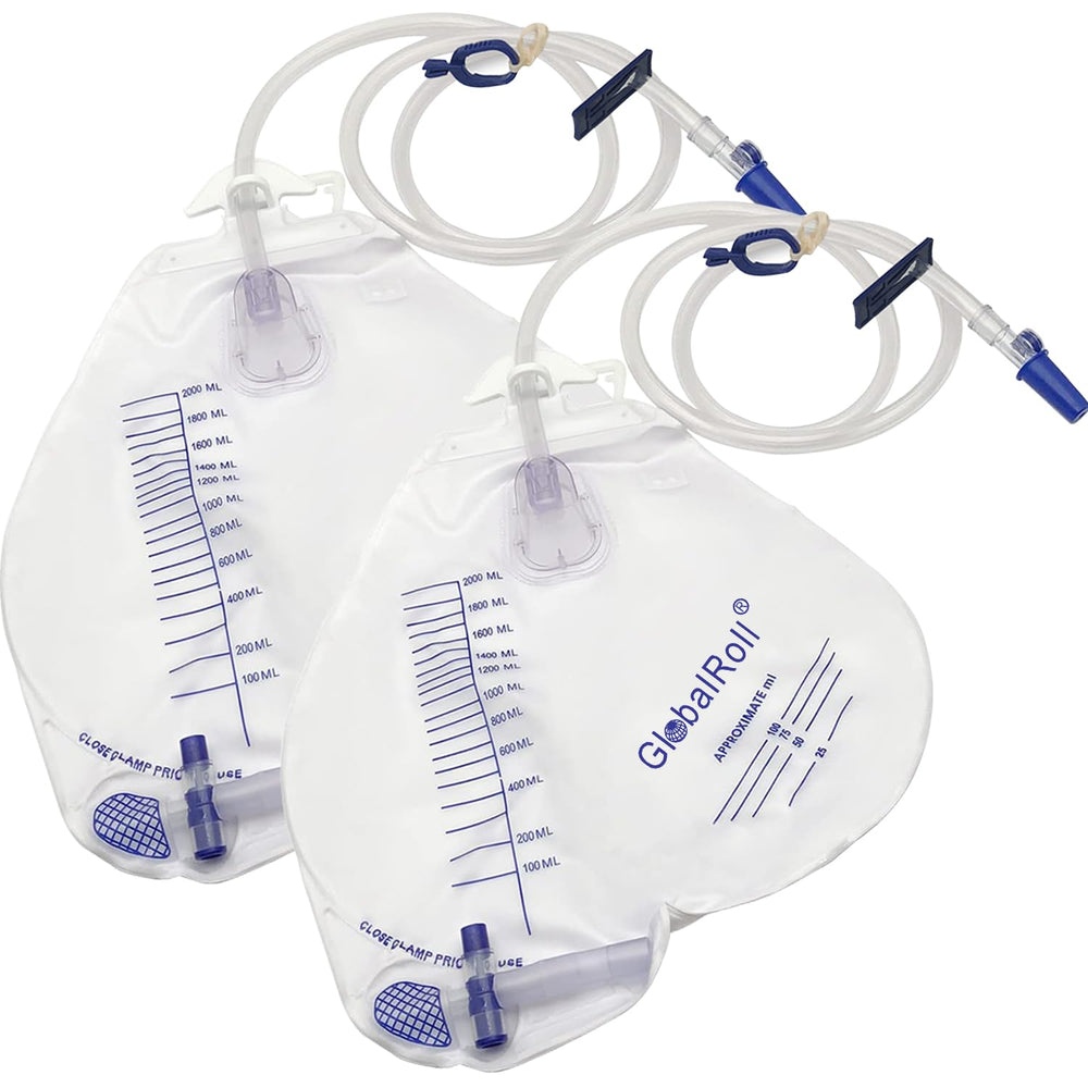 GlobalRoll urinary bag with anti-reflux chamber prevents backflow and odors.