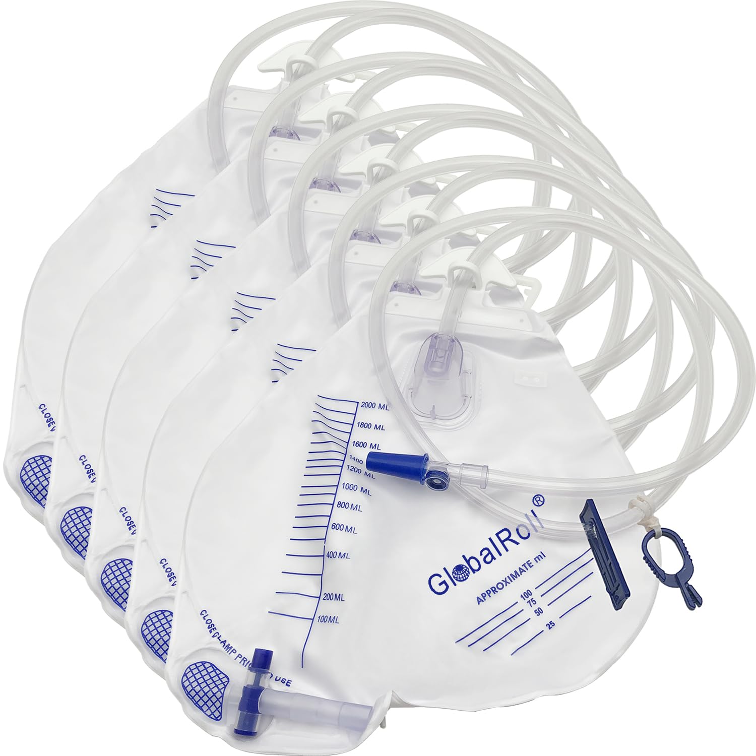 GlobalRoll urinary bag with anti reflux chamber for secure drainage