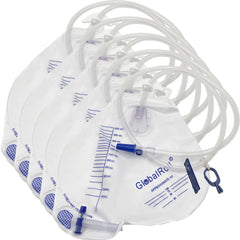 GlobalRoll urinary bag with anti reflux chamber for secure drainage
