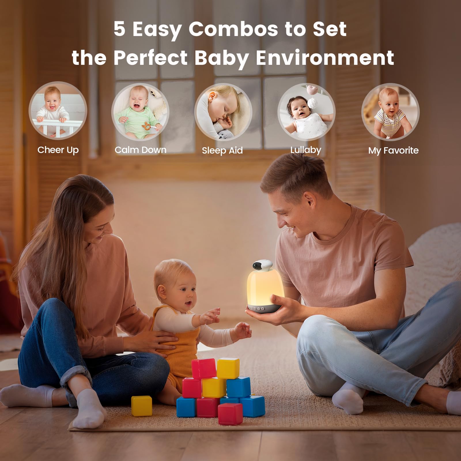 Glocusent 24-color night light creates a cozy bedtime ambience