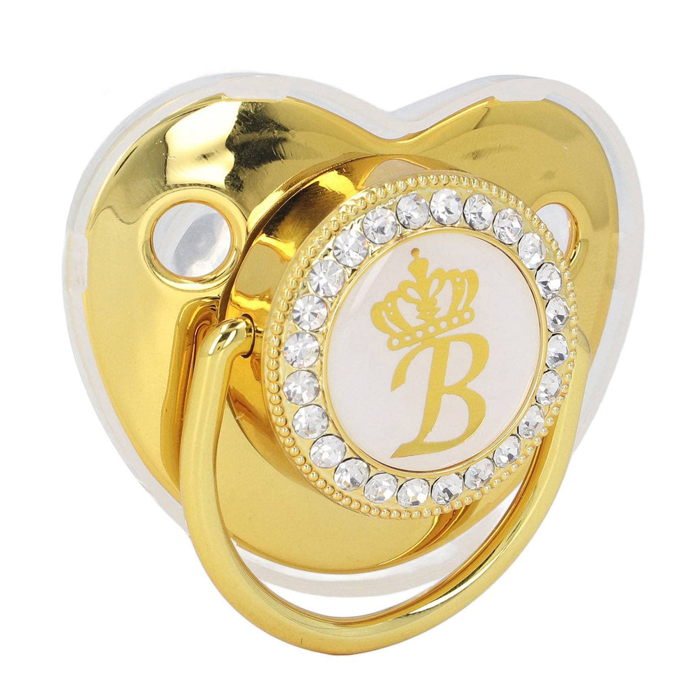 GLOGLOW crown design rhinestone detail adds stylish flair to the pacifier