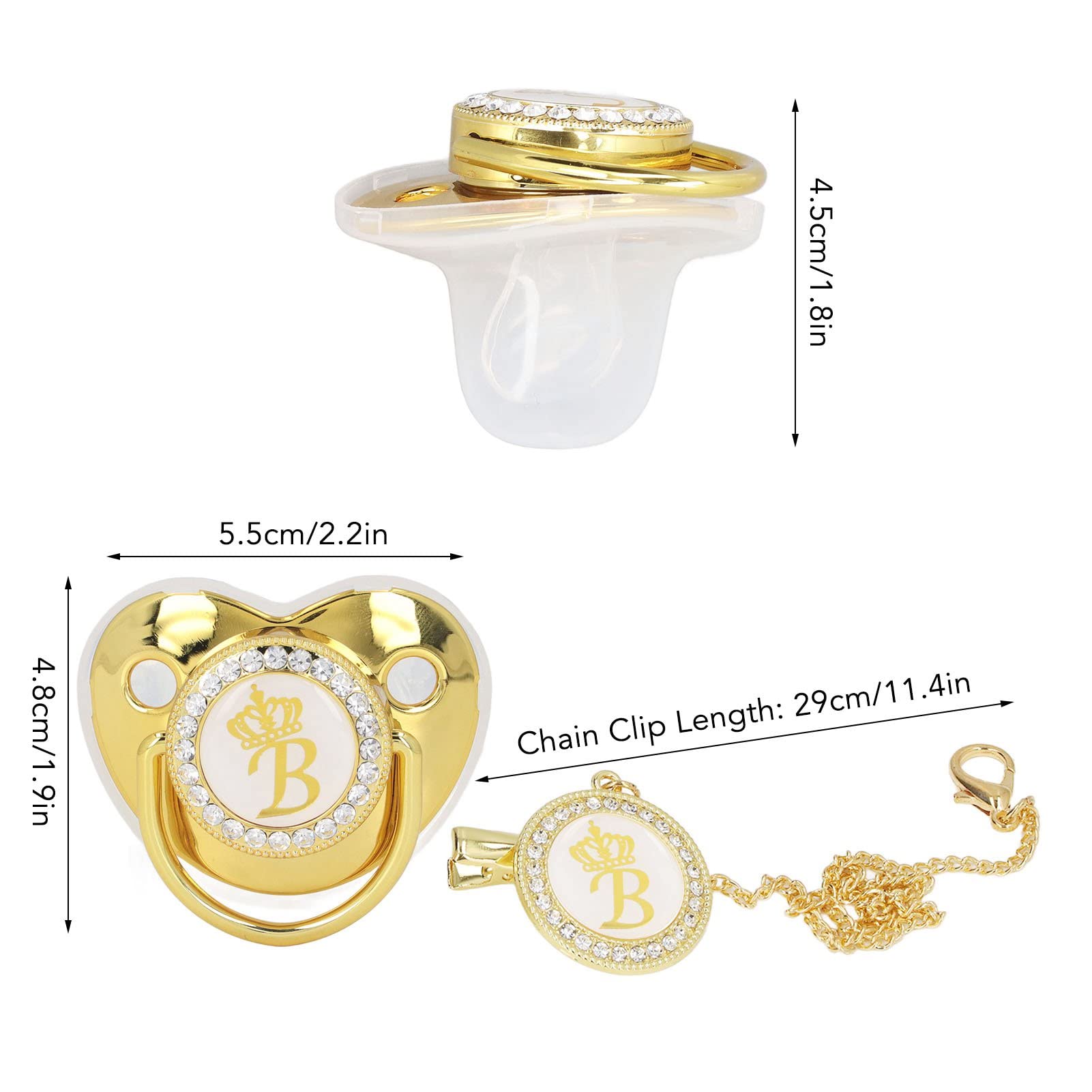 GLOGLOW ergonomic, crown-patterned pacifier design for comfort.