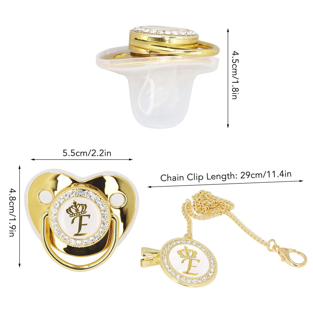 GLOGLOW crown-pattern pacifier creates a royal look for baby photography.