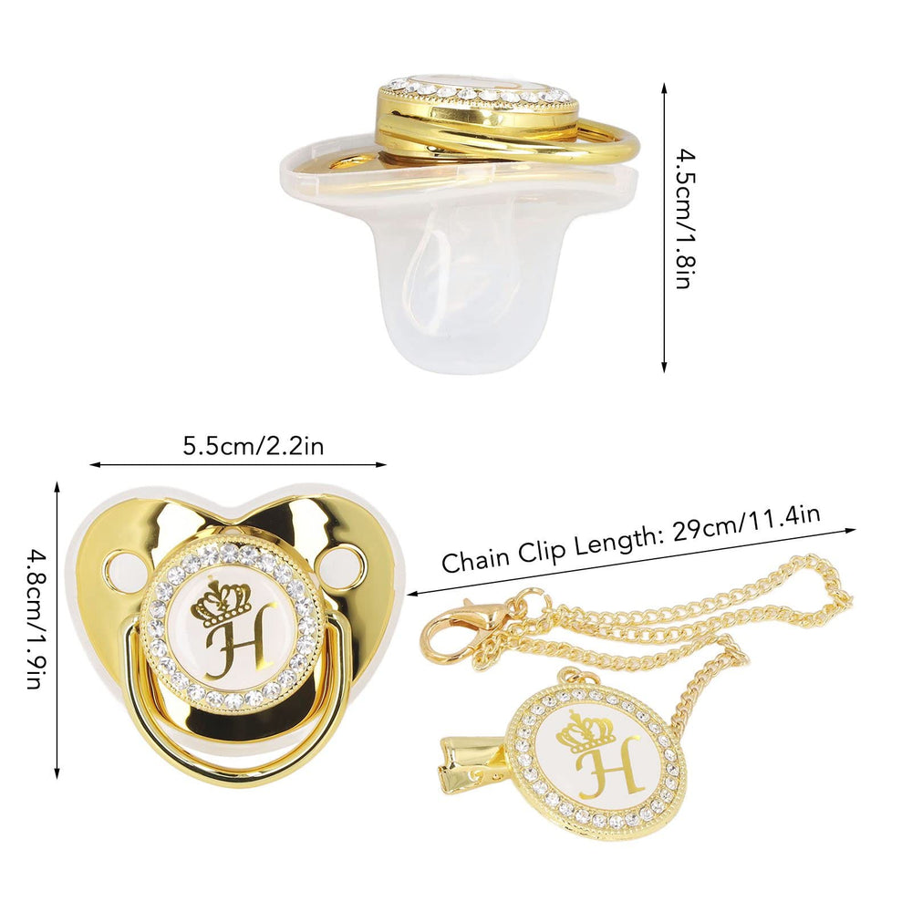 GLOGLOW Crown-pattern pacifier with rhinestones adds refined baby styling.