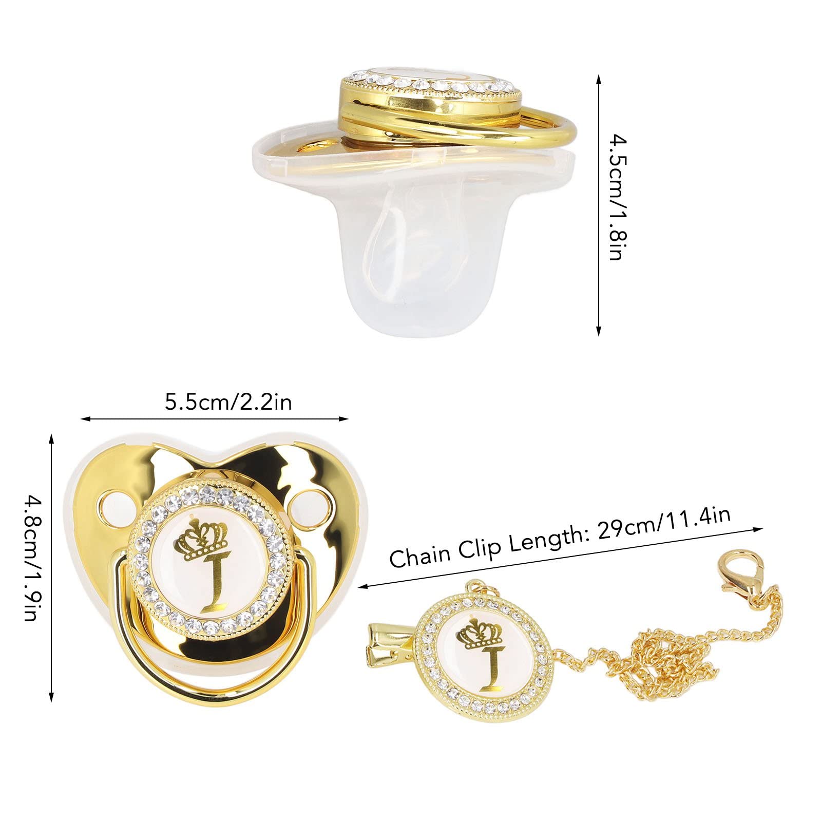 GLOGLOW crown-pattern rhinestones on pacifier for chic style.