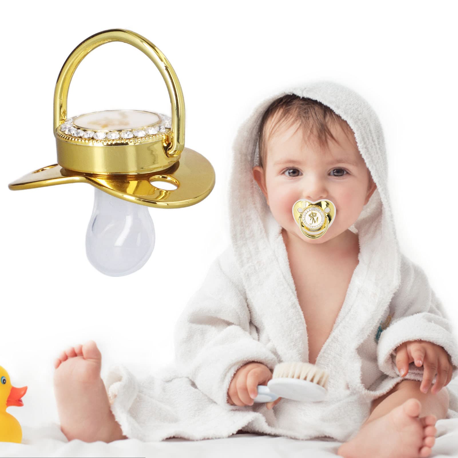 GLOGLOW crown-shaped pacifier design with elegant accents