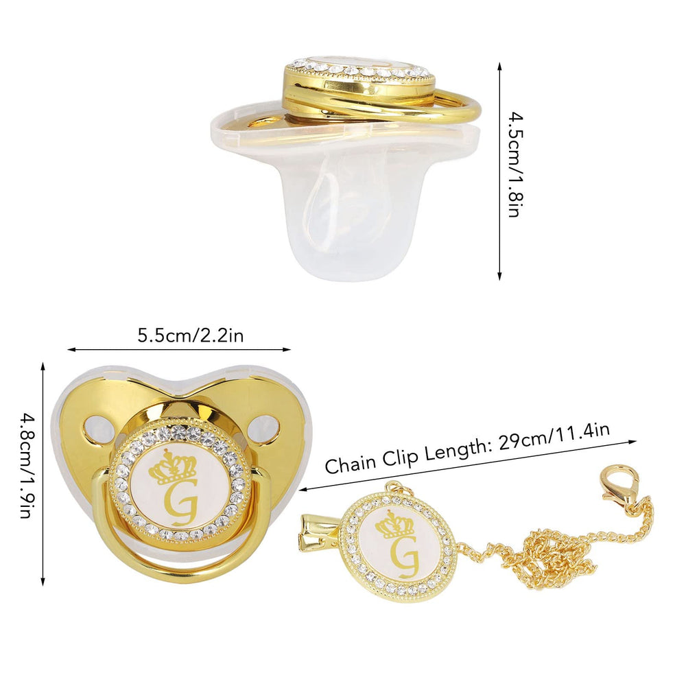 GLOGLOW gold-letter pacifier ergonomic design reduces contact with the face