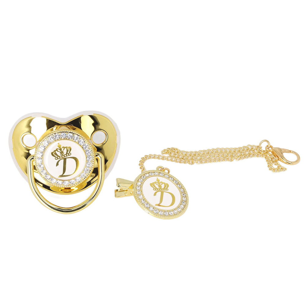 GLOGLOW Golden Letter Pacifier with bling design soothing newborn moments