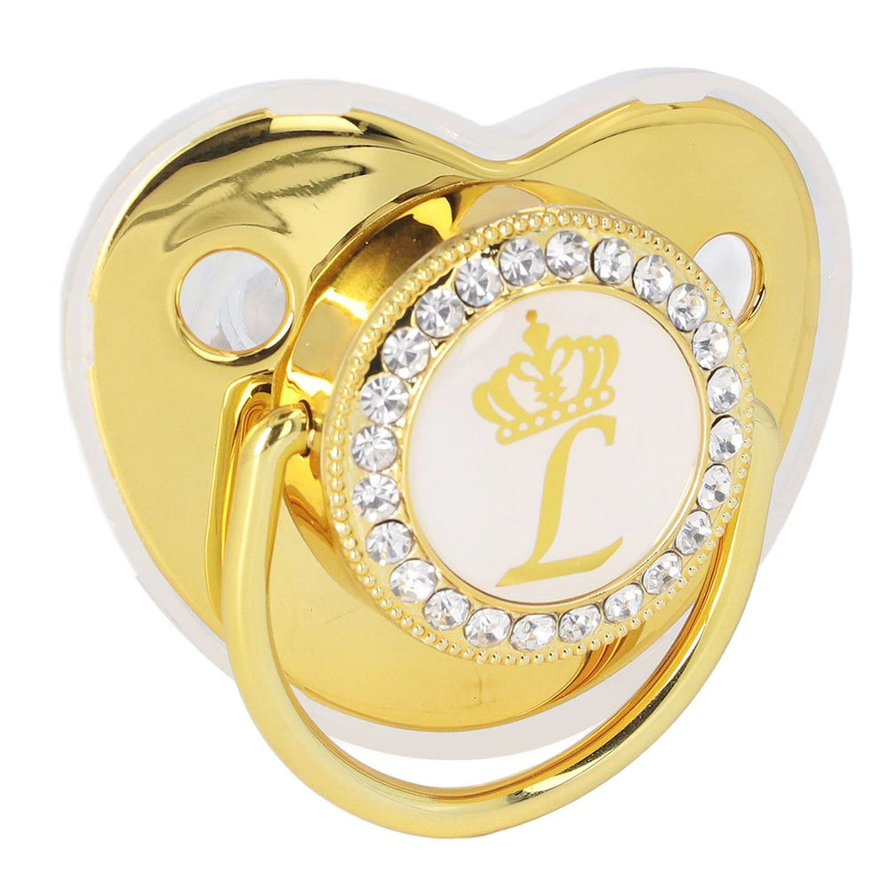GLOGLOW luxe rhinestone detailing on pacifier close-up