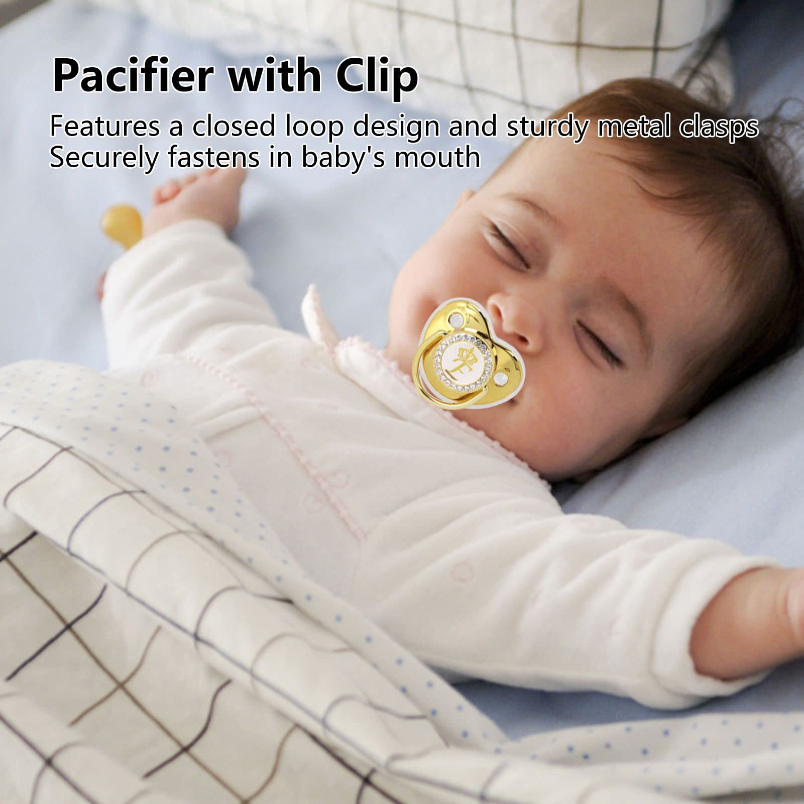 GLOGLOW pacifier clip keeps the pacifier secure during photo shoots and travel.