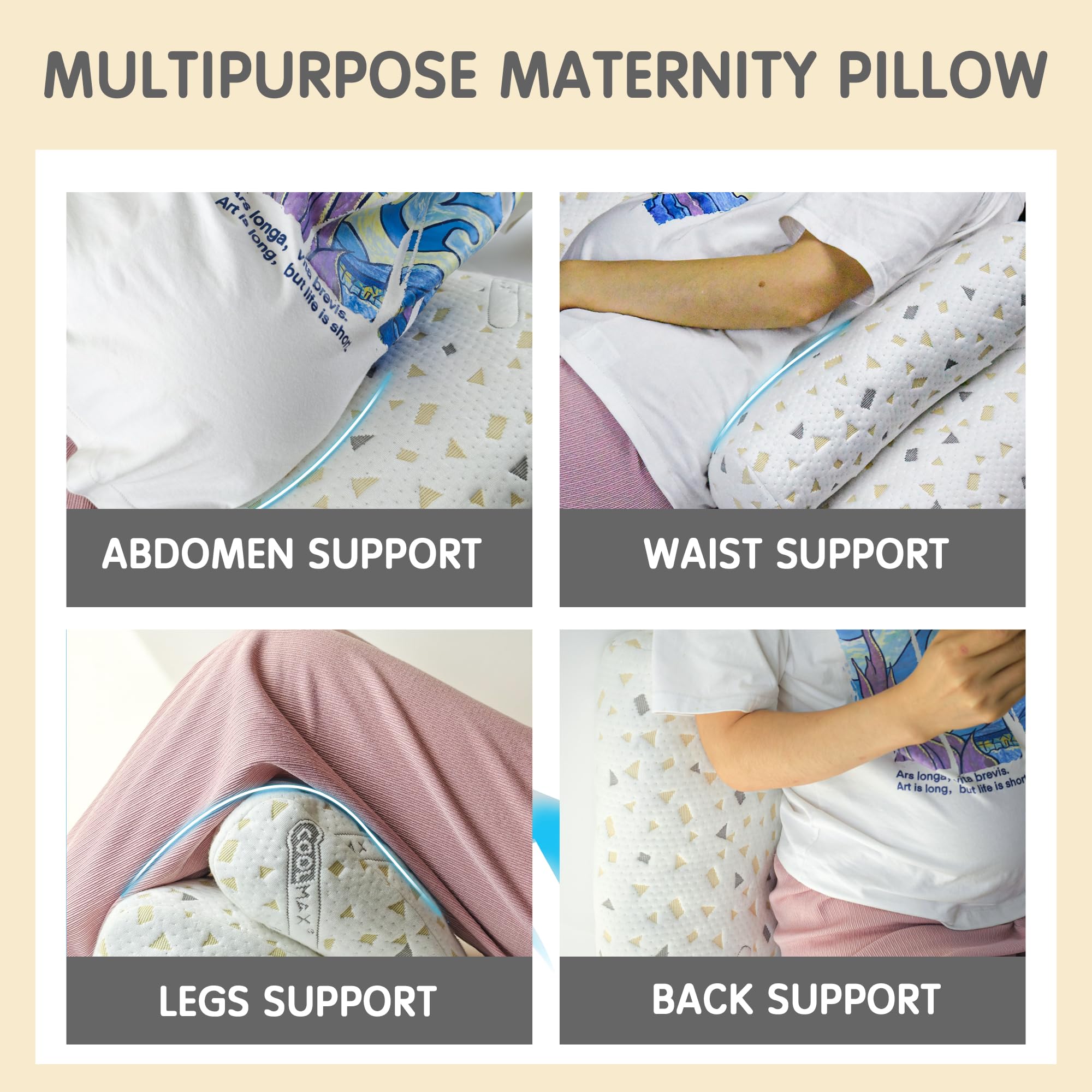 GloTika post-pregnancy body pillow ready for everyday use.