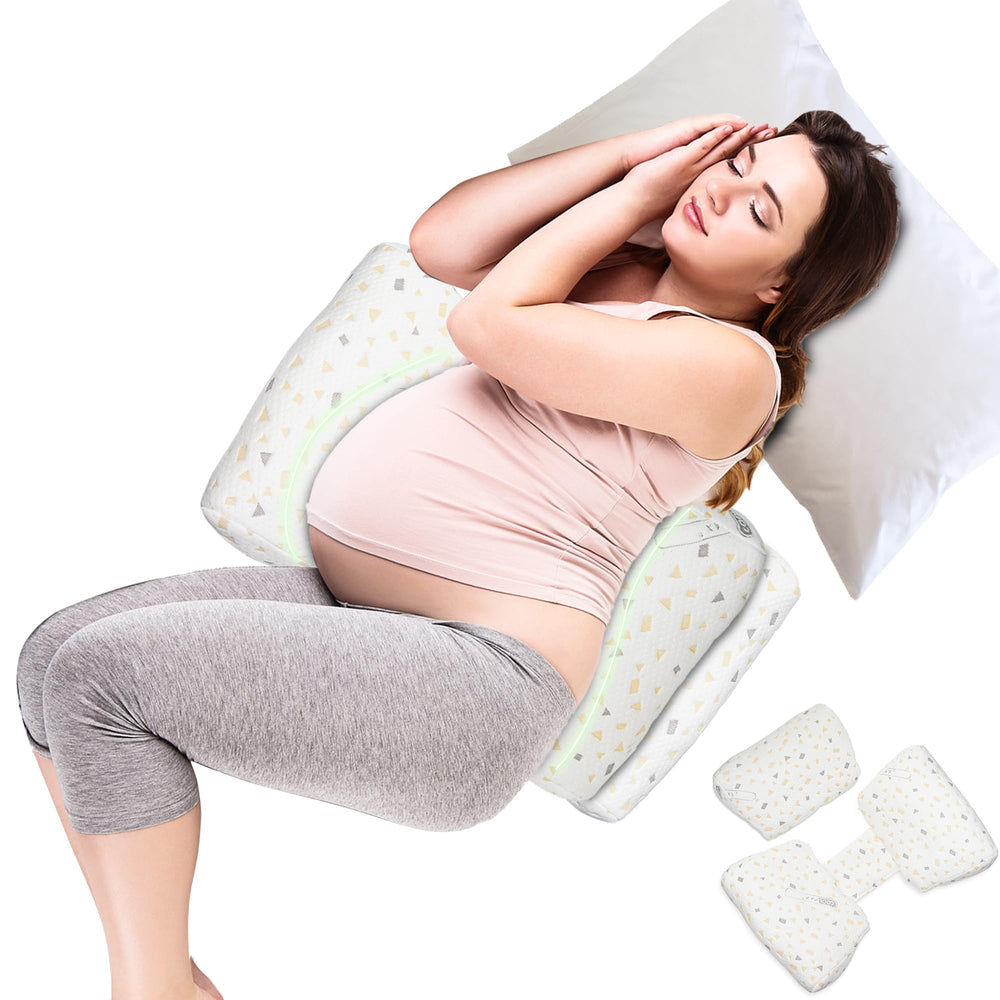 GloTika pregnancy pillow adjustable lumbar angle for personalized comfort.