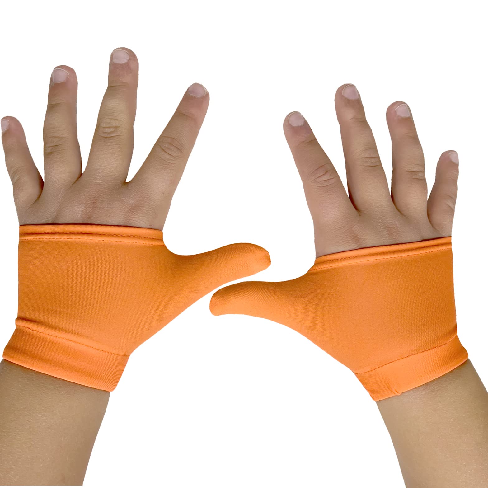 Glovey Huggey thumb-sucking deterrent glove on a child's hand for gentle habit support.