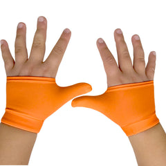 Glovey Huggey thumb-sucking deterrent glove on a child's hand for gentle habit support.