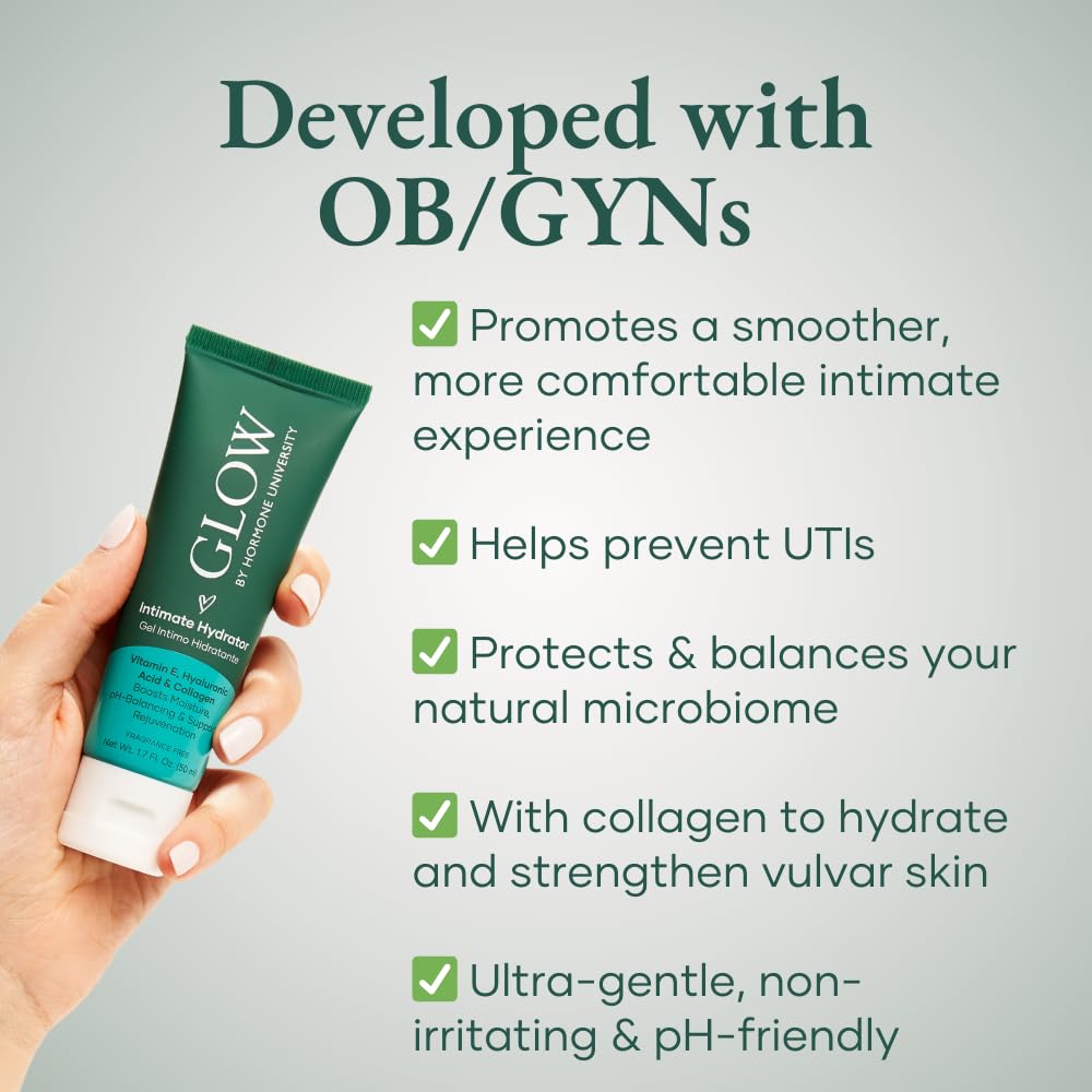 Glow Botanica gel being applied around the vulva for comfort during intimacy.