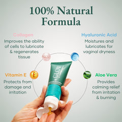 Glow Botanica pump-dispense image showing easy, non-sticky application for intimate care.