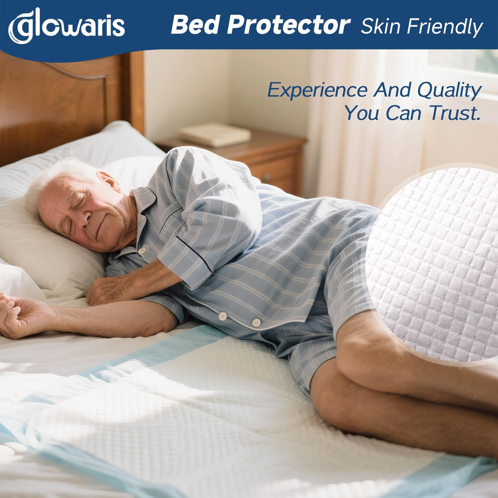 Glowaris underpad is travel-friendly for care on the go.