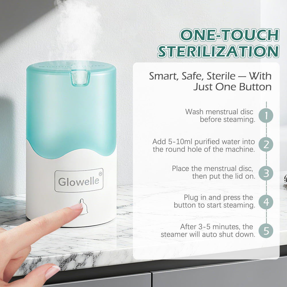 Glowelle seven-year service life, durable and reliable menstrual disc and steamer.