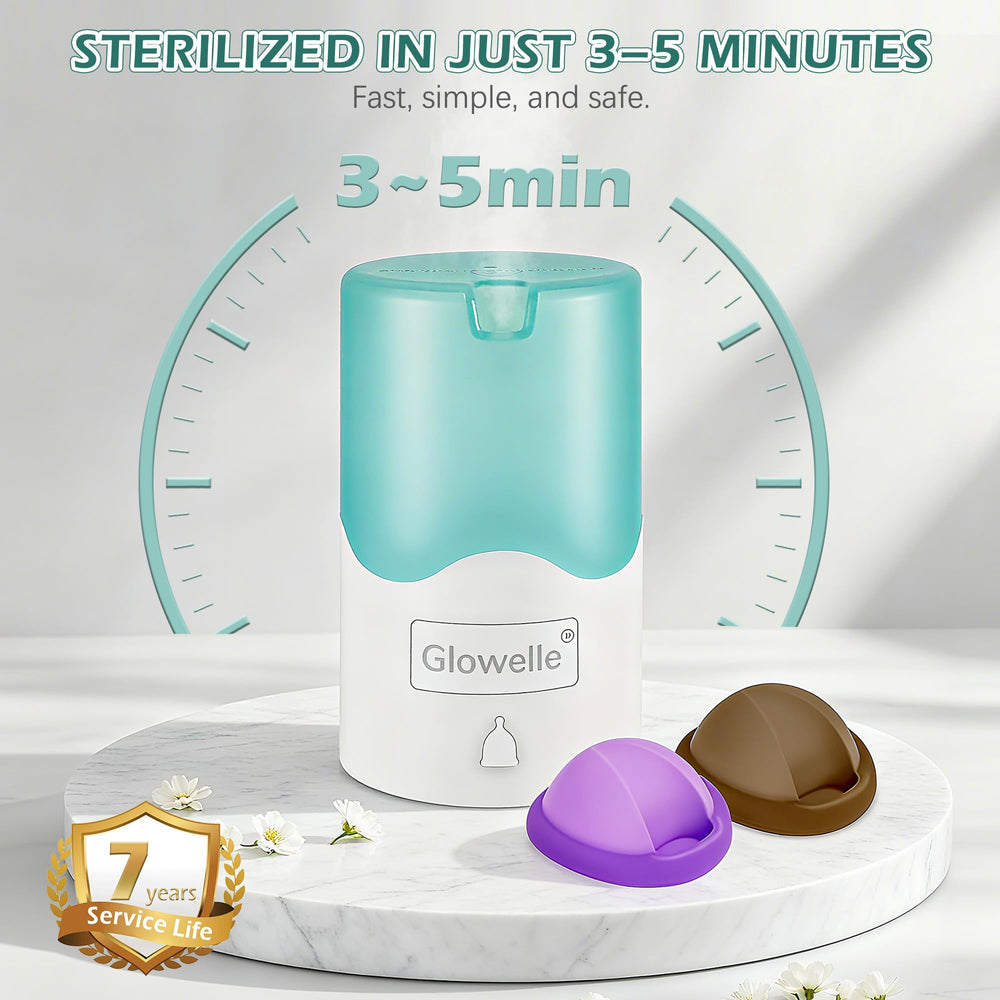 Glowelle sterilizer portable compact, ideal for travel and on-the-go cleaning.