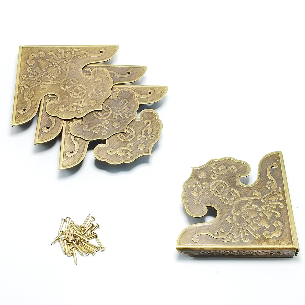 glrovazas brass corner guard on a wooden box enhances vintage look and protection