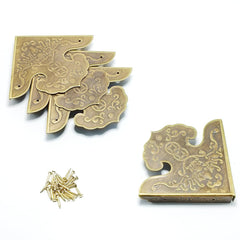 glrovazas brass corner guard on a wooden box enhances vintage look and protection