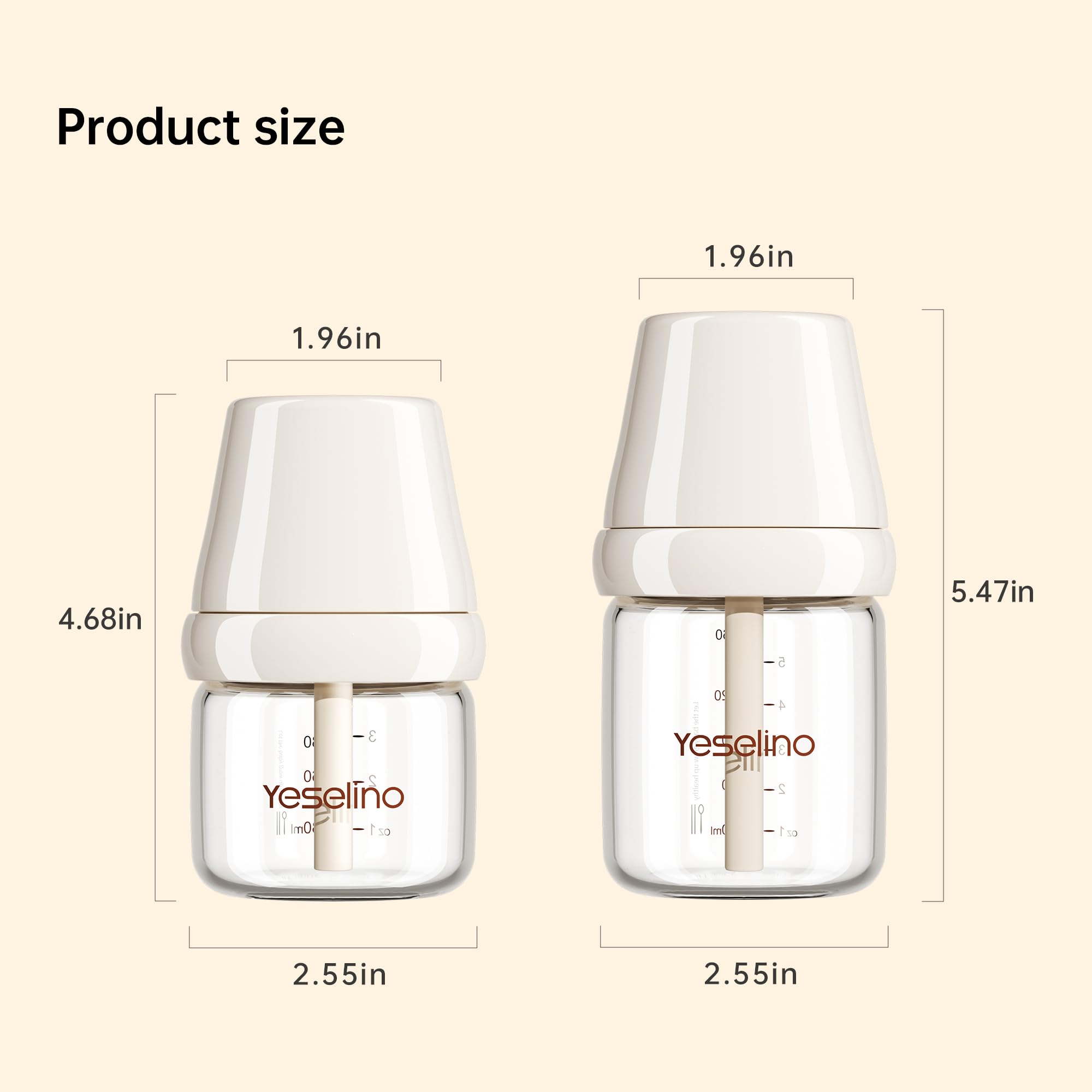 Glusmami glass feeding bottle shown for safe, durable use.