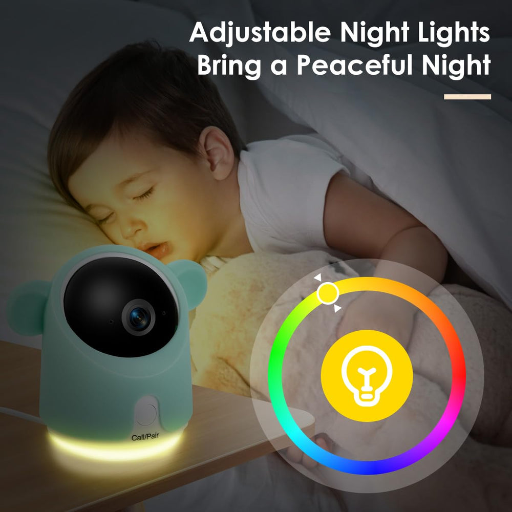 GMK baby monitor app control via 2.4GHz WiFi for remote viewing