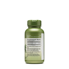 GNC Maca 525mg capsules closeup showing vegetarian, gluten-free formulation for everyday wellness