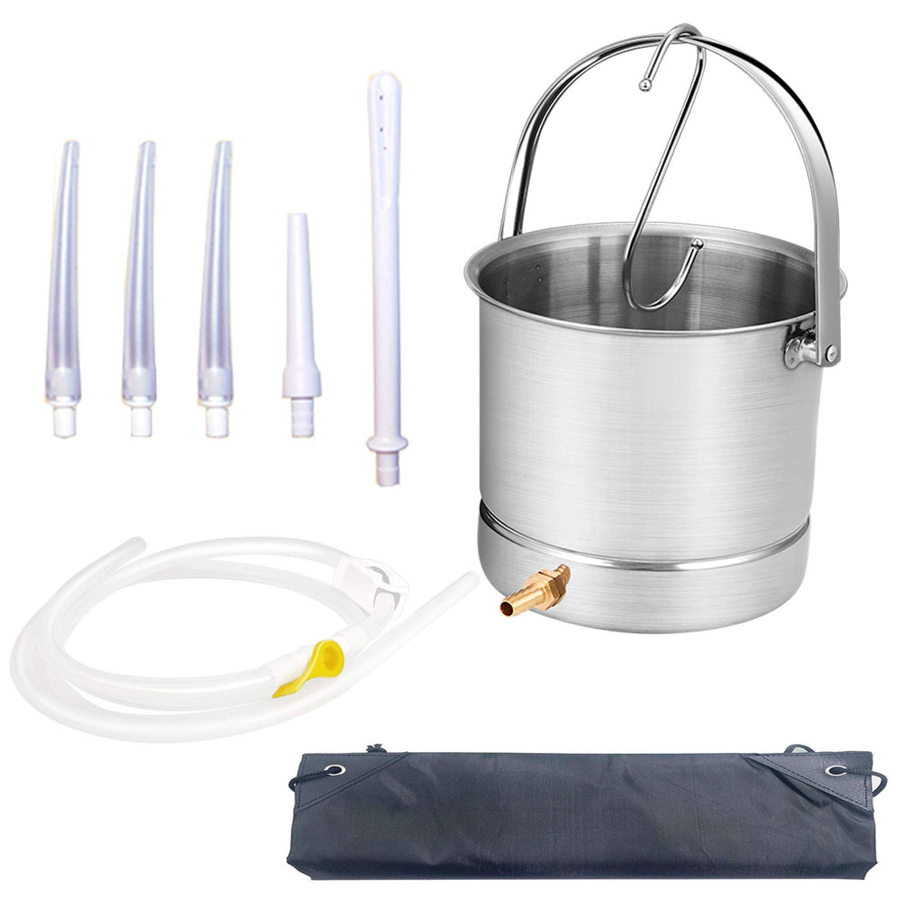 GNEGKLEAN enema kit bucket with 2-quart capacity for home use.