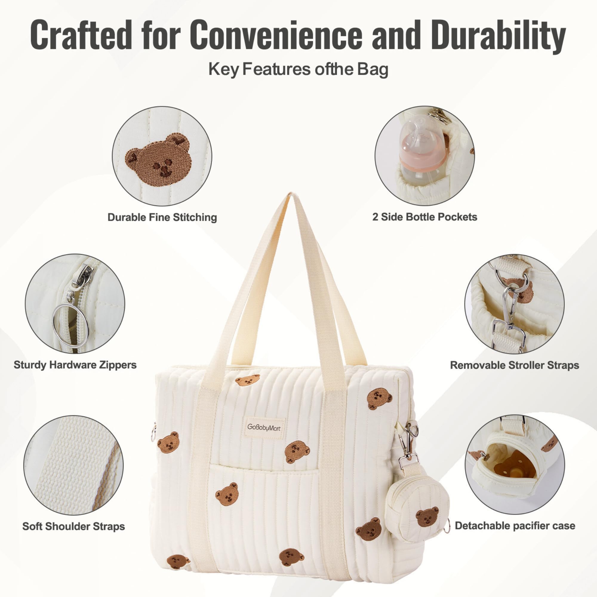 GOBABYMART 3pc Diaper Bag Set pacifier case keeps binkies clean on the go