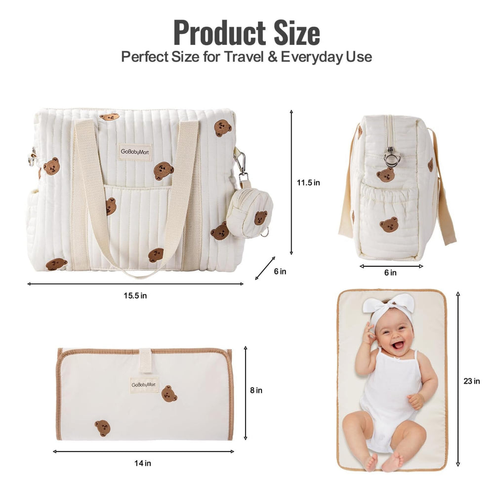 GOBABYMART 3pc Diaper Bag Set wipes pocket for quick access