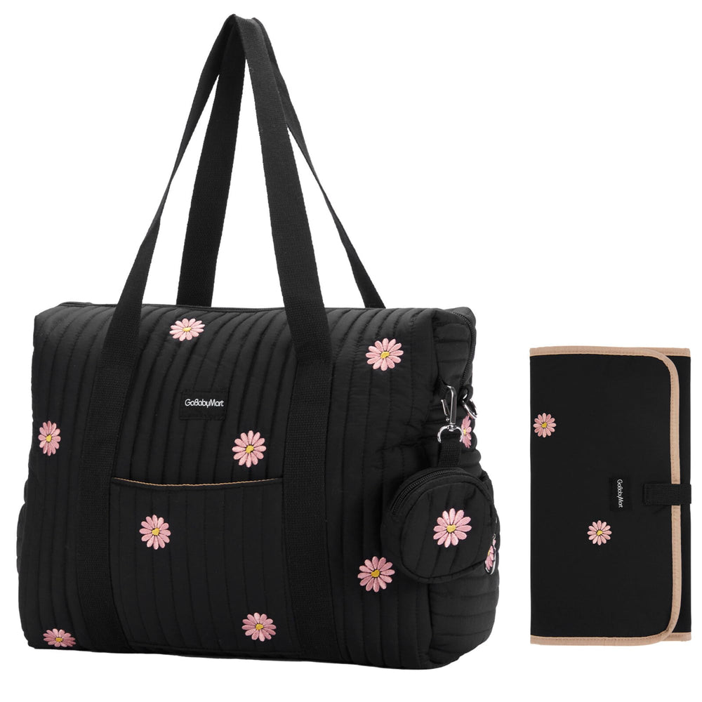 GOBABYMART diaper bag tote front view showing coordinated style and practicality