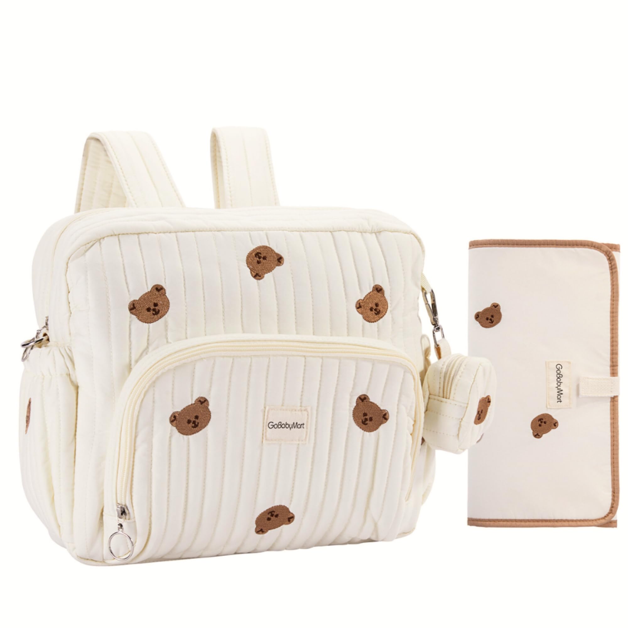 GOBABYMART diaper bag backpack with changing pad for easy hospital packing.