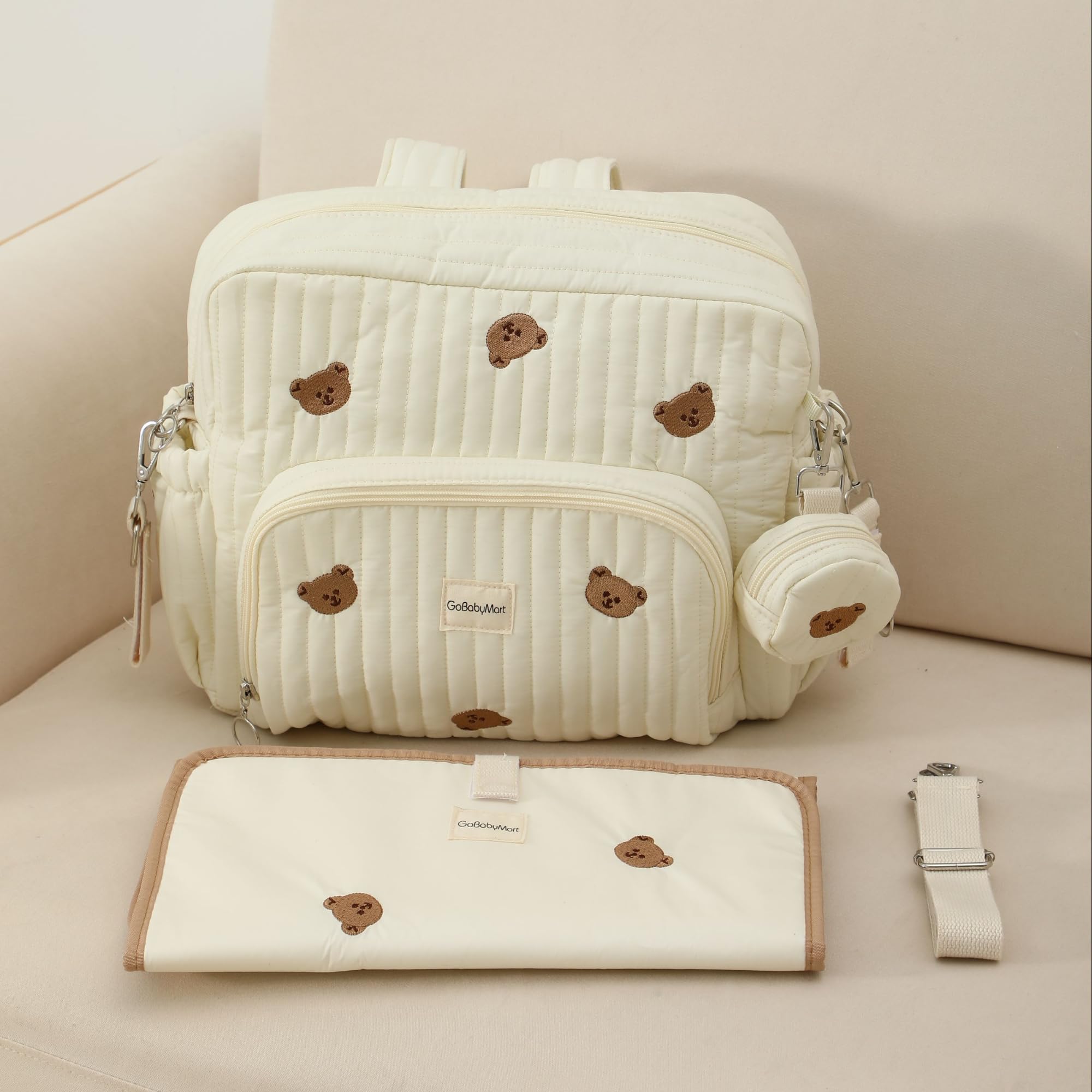 GOBABYMART changing pad included for clean on‑the‑go diaper changes.