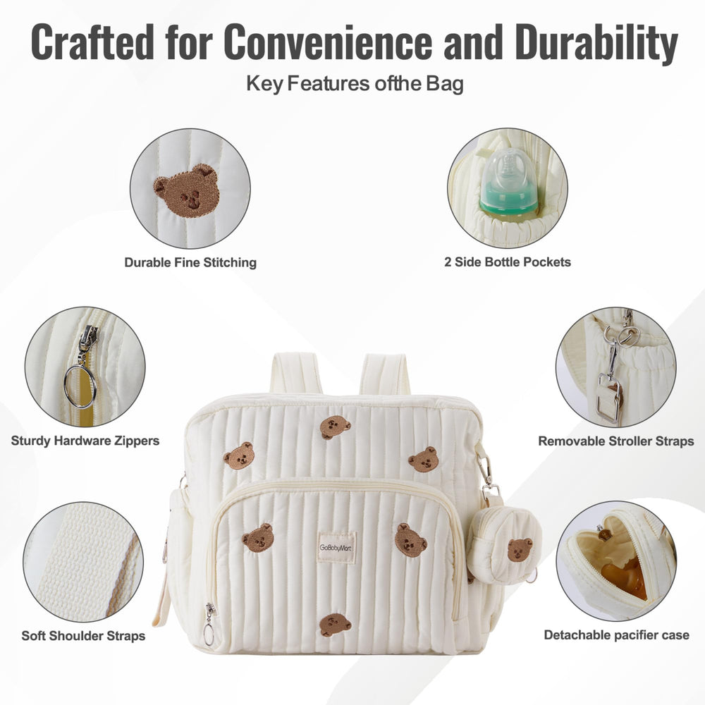 GOBABYMART insulated bottle pockets keep drinks ready during outings.