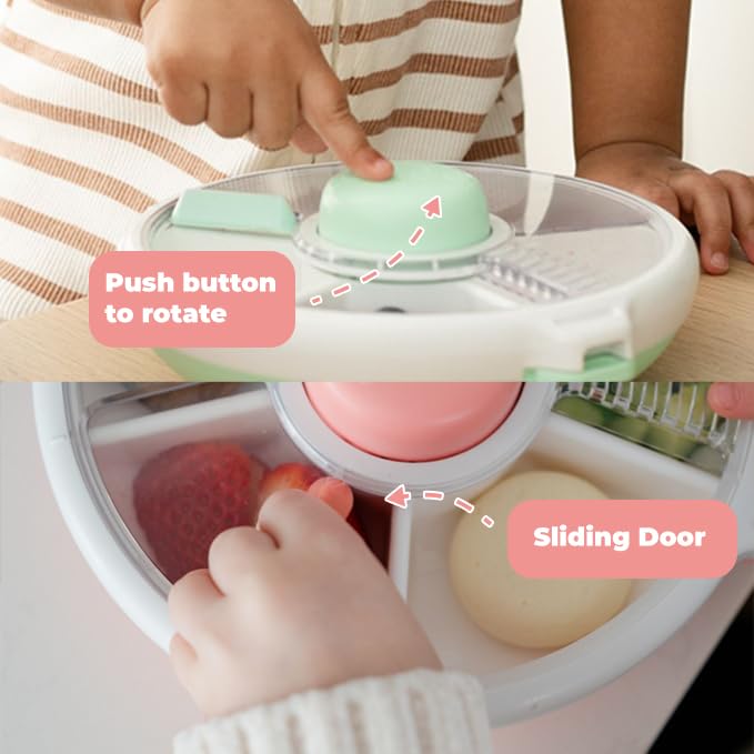 GoBe Kids Snack Spinner 6-inch diameter fits toddler portions comfortably