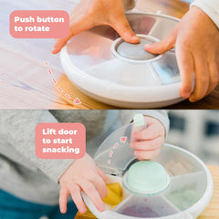 GoBe Kids snack spinner strap enables portable use.