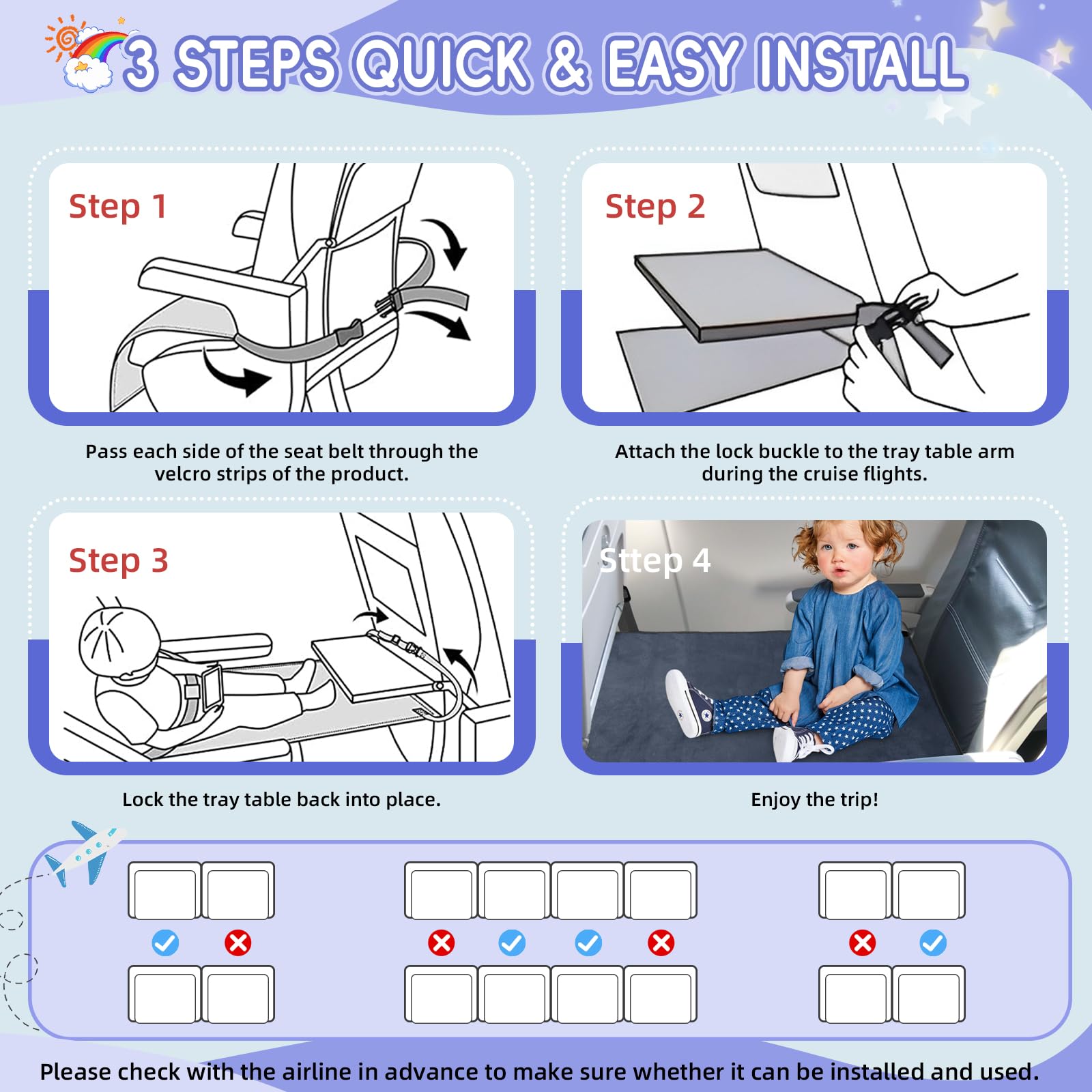GoCozy extender measures 31.5x17.7 inches for extra space on airplanes