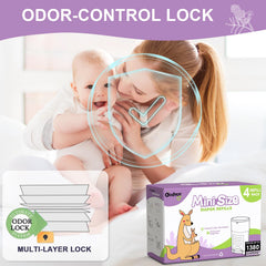 Godyoy Dekor Mini long-length refill supports up to 1380 diapers.