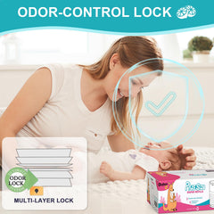 Godyoy DEKOR Plus refill bags offering 3016 diaper capacity for fewer changes.