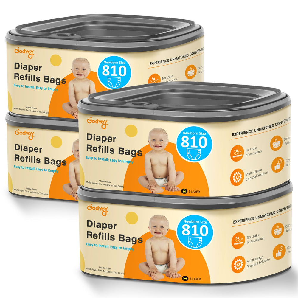 Godyoy jumbo square refill compatible with Diaper Genie pails for secure disposal