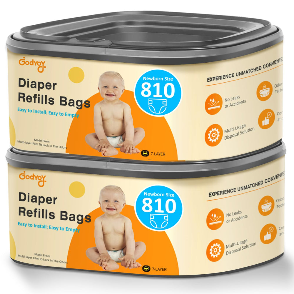 Godyoy jumbo square refill bags for diaper pails offer easy disposal and compatibility.