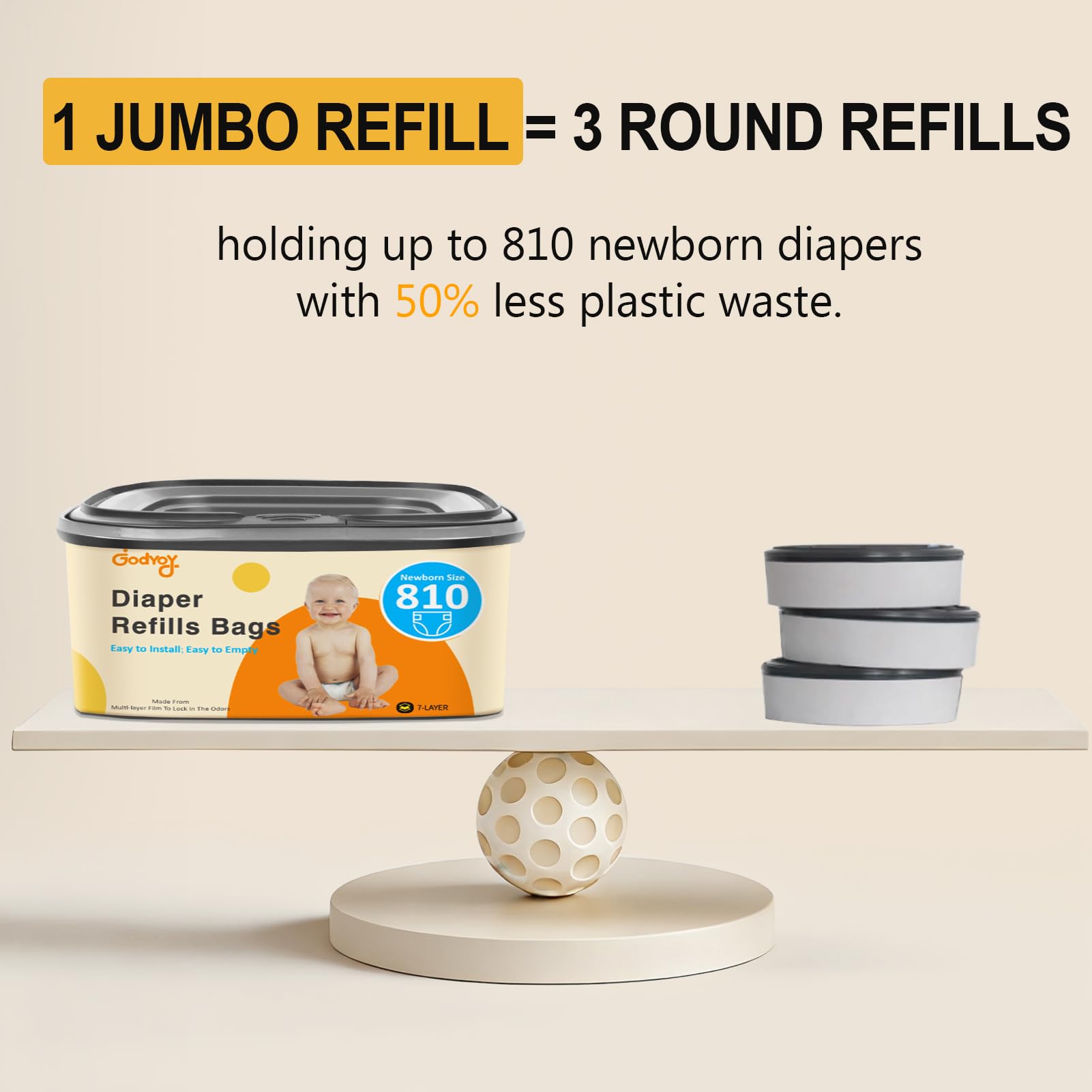 Godyoy four-pack refills for cost savings and fewer trips to store
