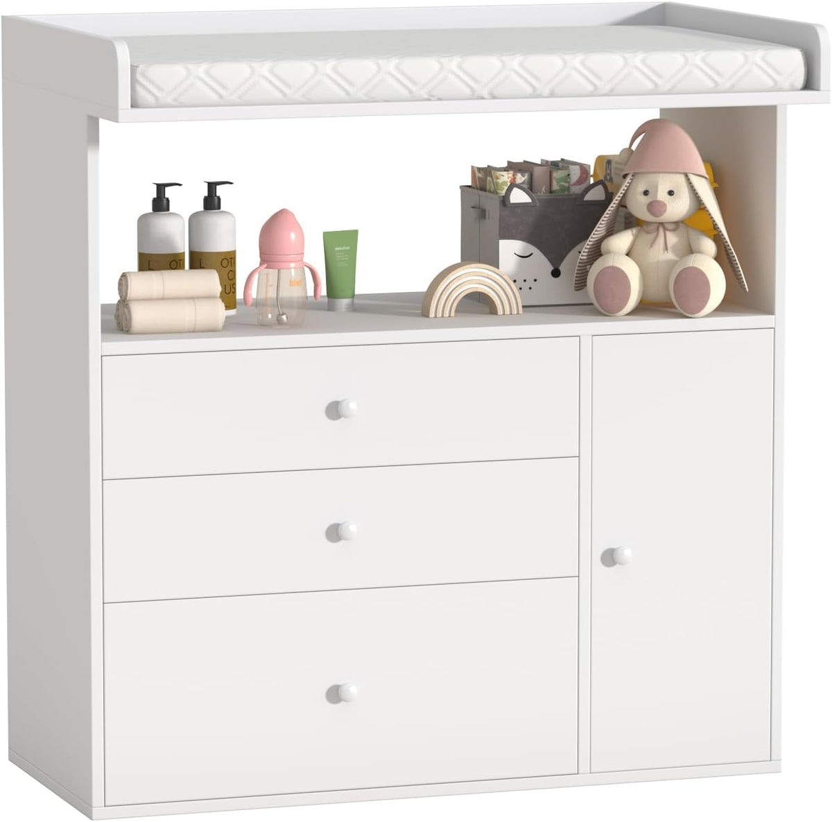 GOFEI baby changing table with wide top for easy diaper changes